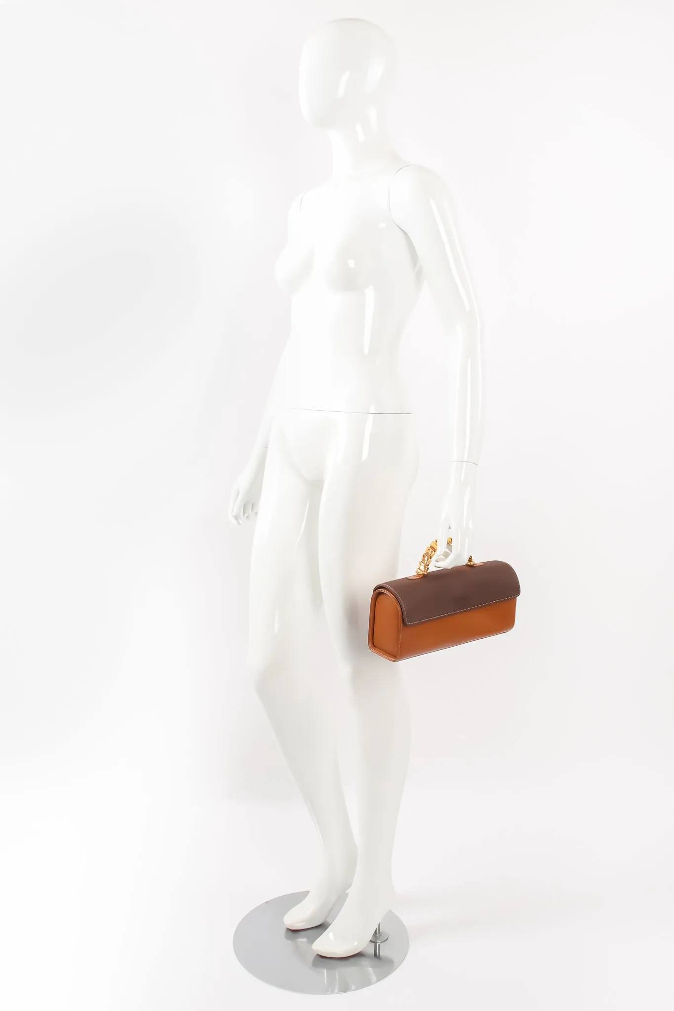 Wrapped Handle Barrel Flap Bag