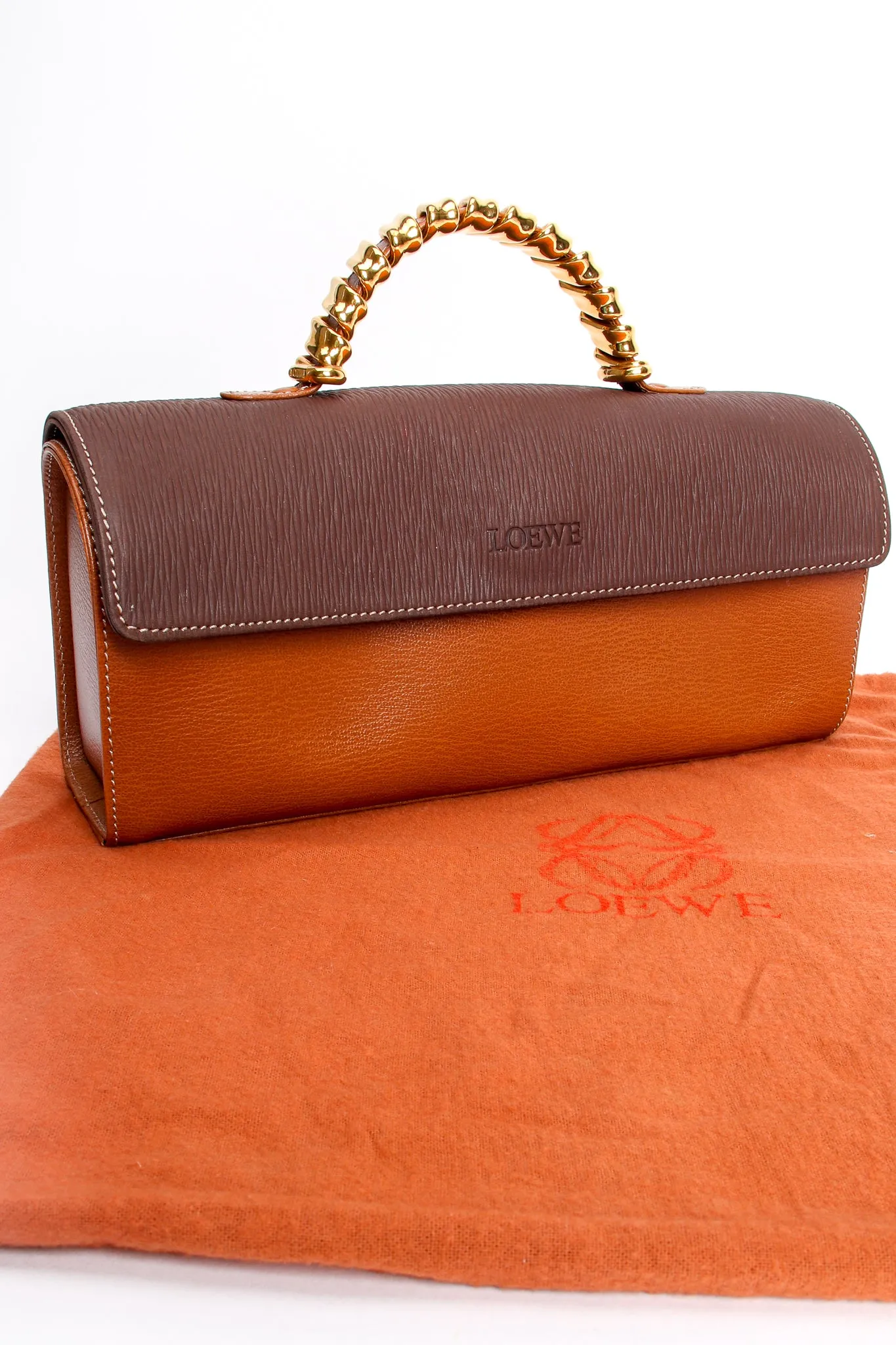 Wrapped Handle Barrel Flap Bag