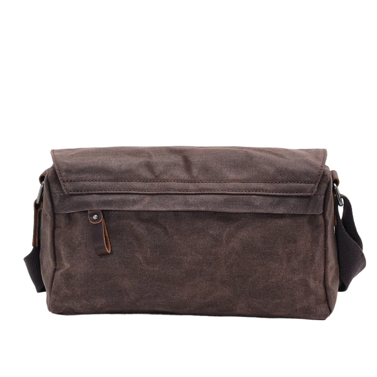 XIEYINSHE 2025 new men's small bag business casual shoulder bag retro wax canvas casual bag cylinder small satchel