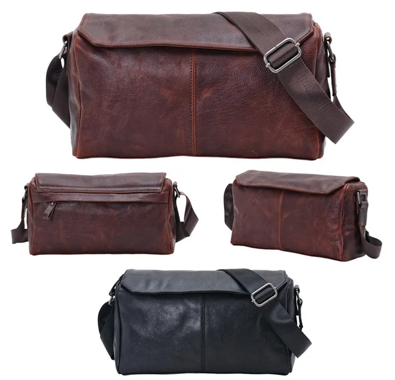 XIEYINSHE 2025 new men's small bag business casual shoulder bag retro wax canvas casual bag cylinder small satchel