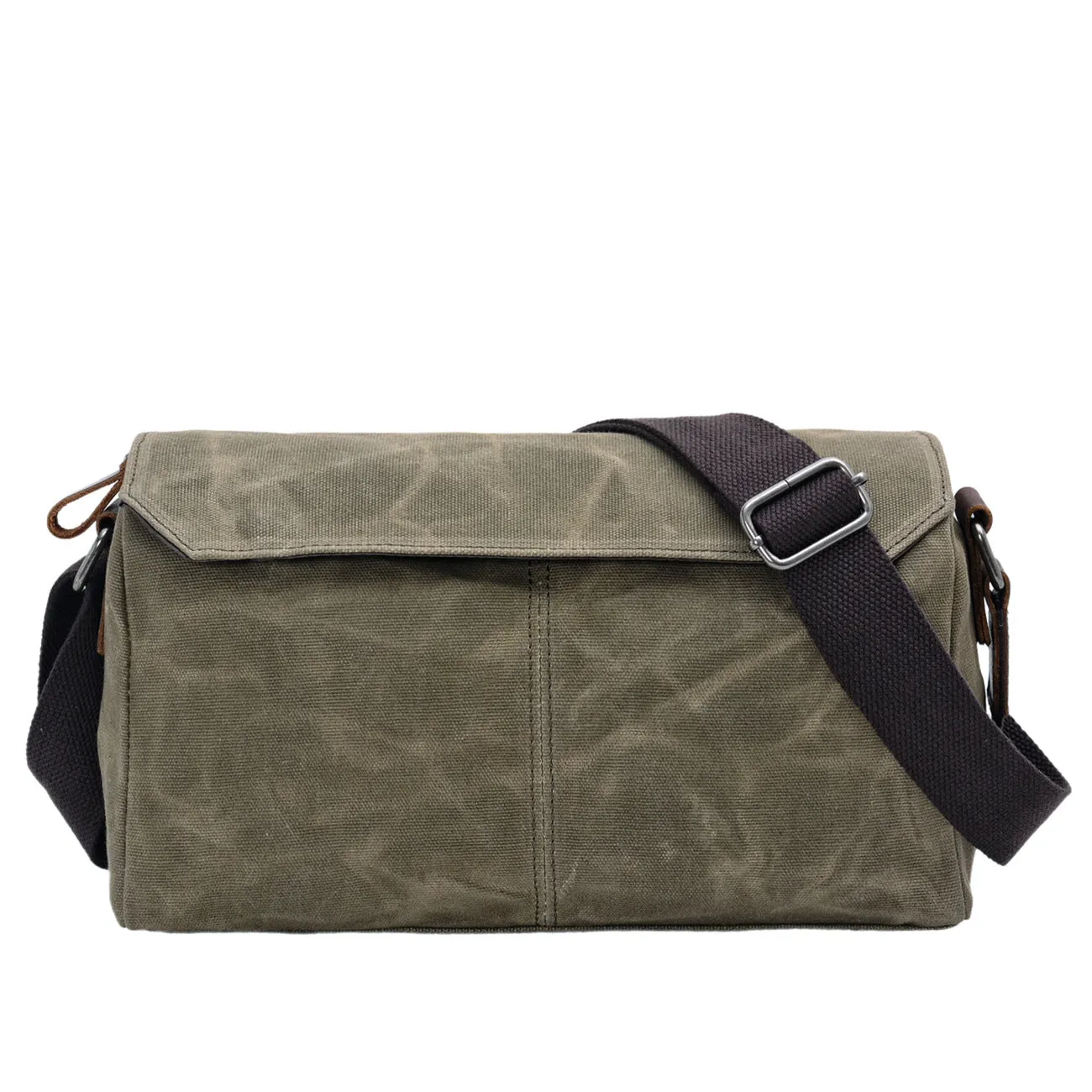XIEYINSHE 2025 new men's small bag business casual shoulder bag retro wax canvas casual bag cylinder small satchel