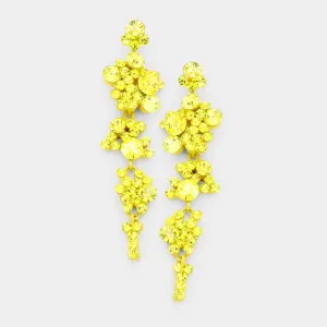 Yellow Crystal Long Dangle Earrings  | 462929