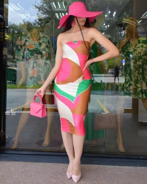 You Have Your Change Midi Dress Hot Pink