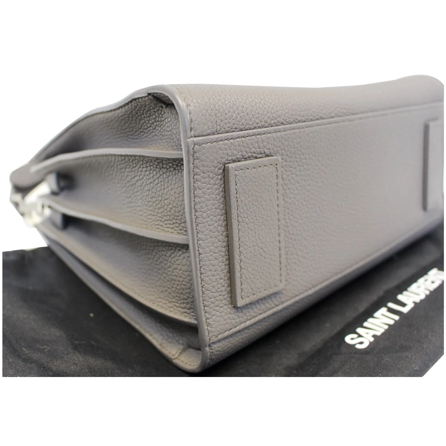 YVES SAINT LAURENT Sac de Jour Small Grained Leather Shoulder Bag Grey