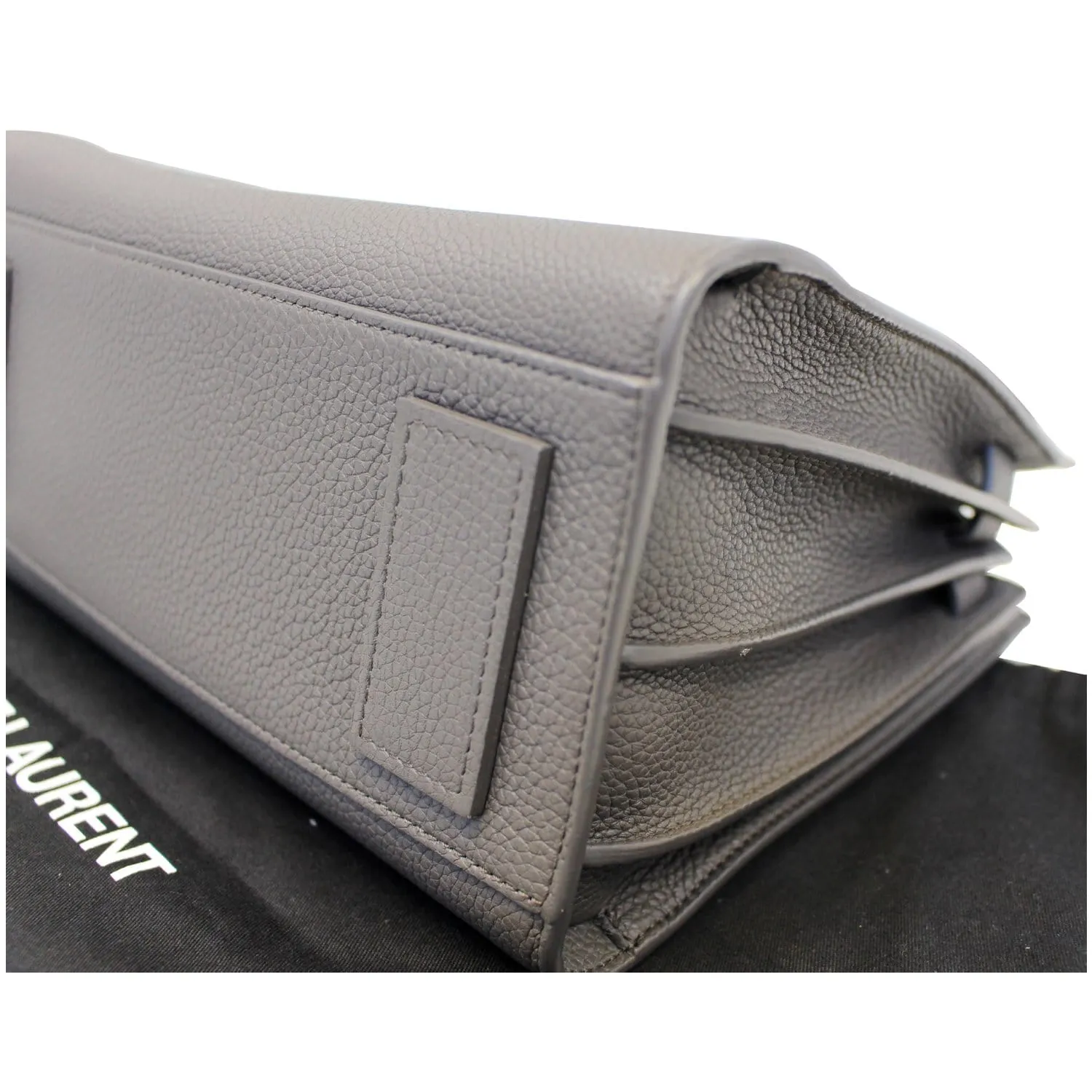 YVES SAINT LAURENT Sac de Jour Small Grained Leather Shoulder Bag Grey