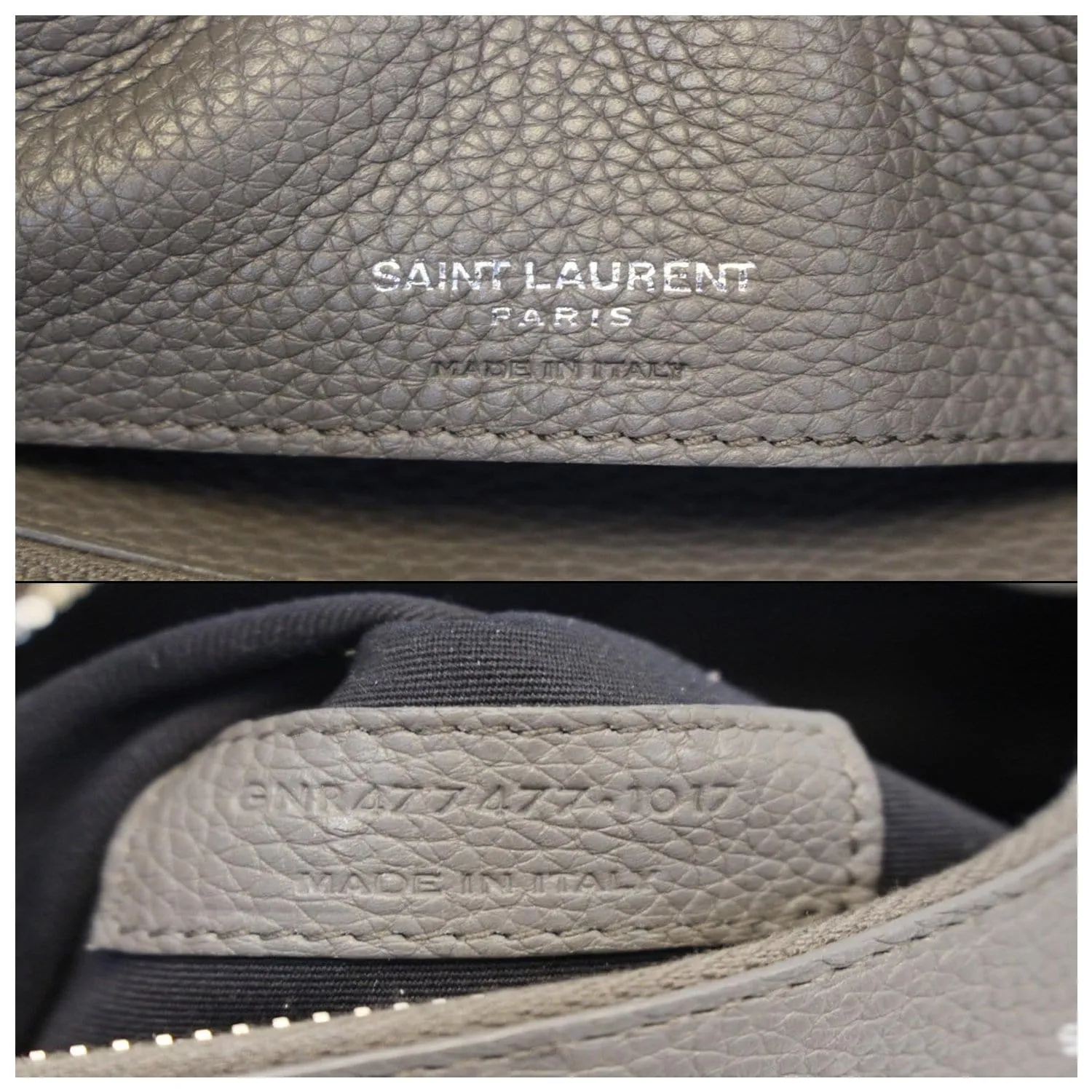 YVES SAINT LAURENT Sac de Jour Small Grained Leather Shoulder Bag Grey