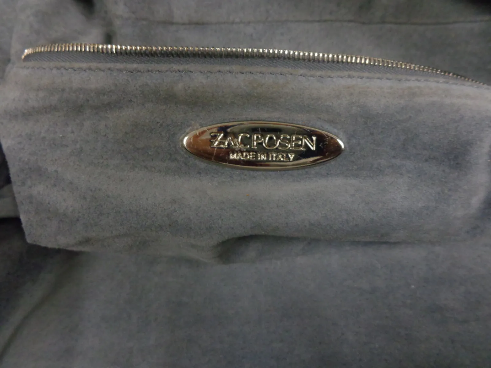 ZAC POSEN Black Leather Shoulder Handbag Purse with Dust Bag