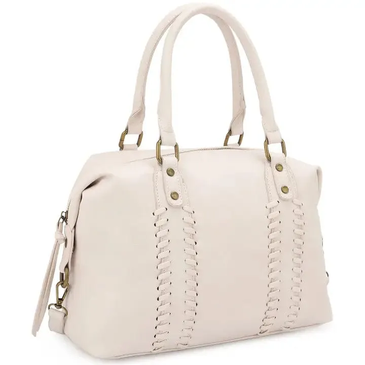 Zoey Satchel Bag In Off White