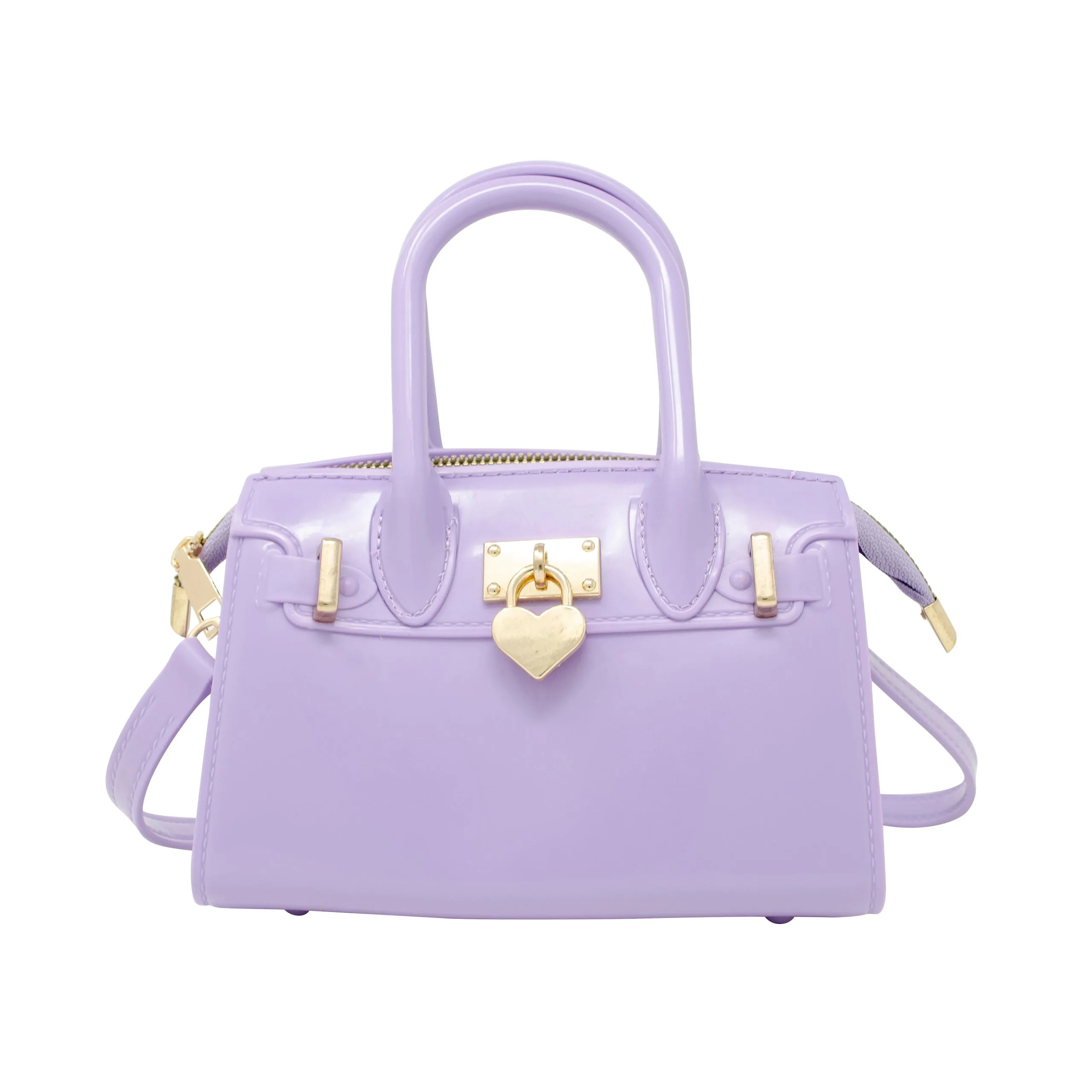 Zomi Gems Jelly Heart Locket Satchel Bag - Purple