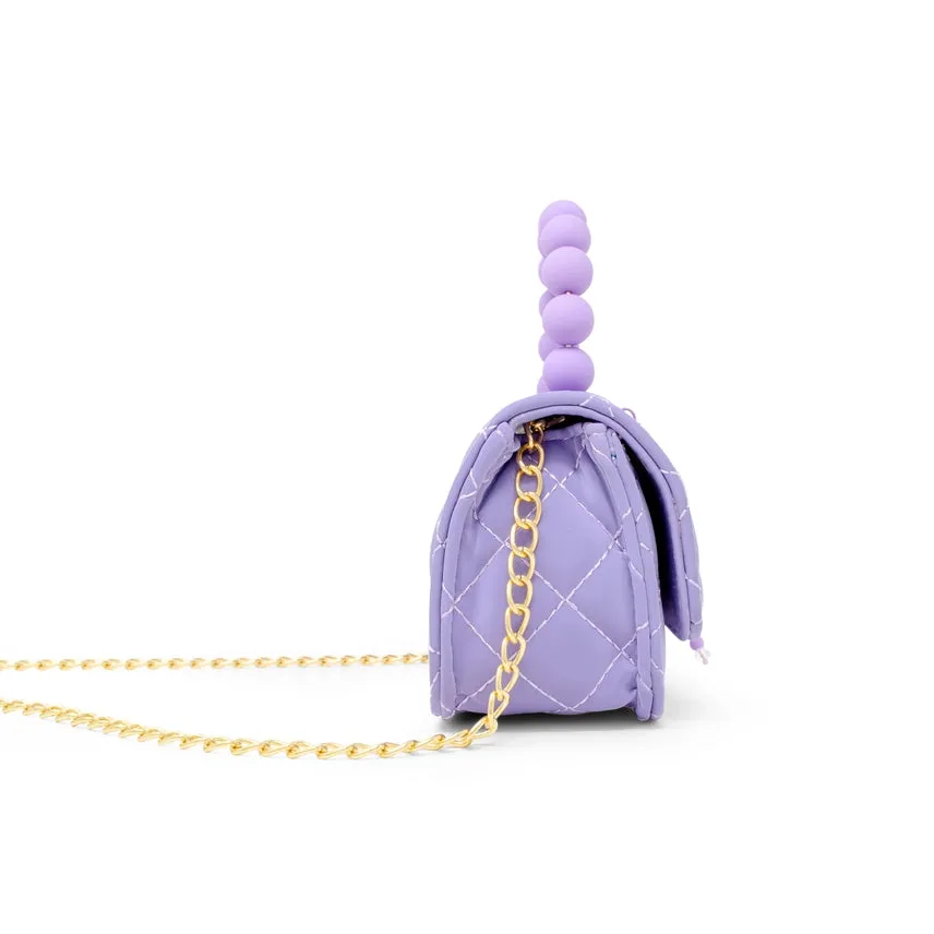 Zomi Gems Pearl Handle Message Charm Handbag For Kids - Purple