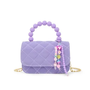 Zomi Gems Pearl Handle Message Charm Handbag For Kids - Purple